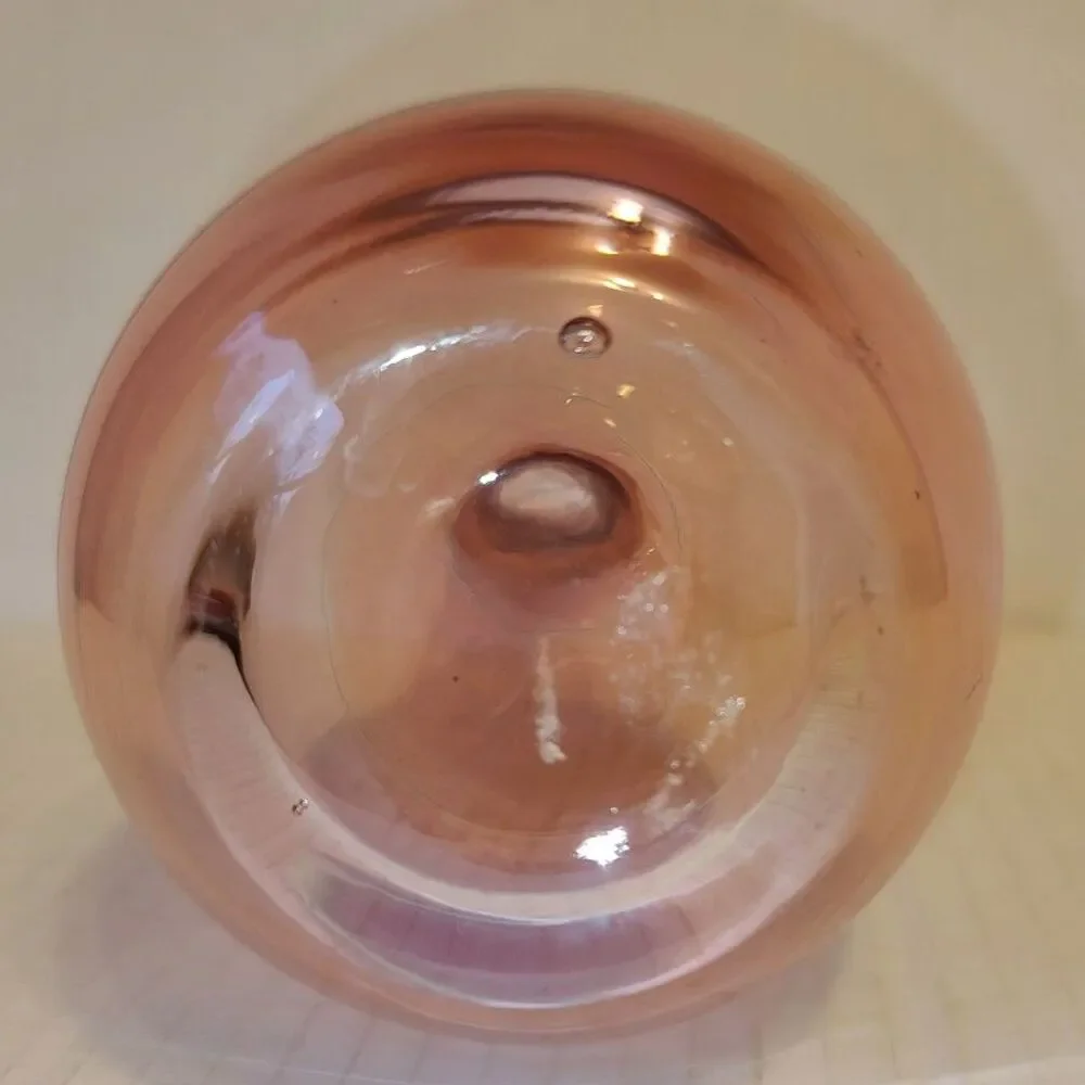 Vintage Saks‎ Fifth Avenue Pink Crystal Swirl Vase 8